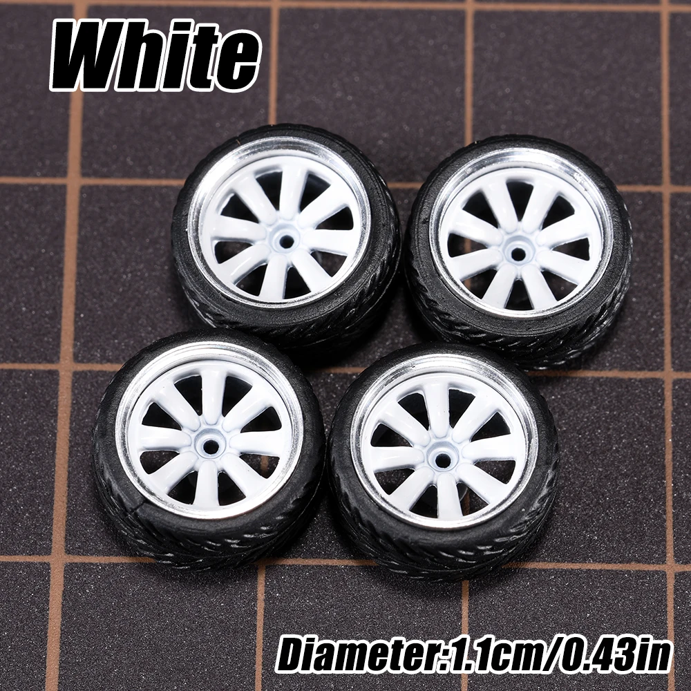 1/64 Modellauto-Räder 4er-Set - 11mm Durchmesser ABS-Gummireifen mit Bremsscheibe - Upgrade-Teile für Tomica Diecast-Fahrzeuge – Detail 24