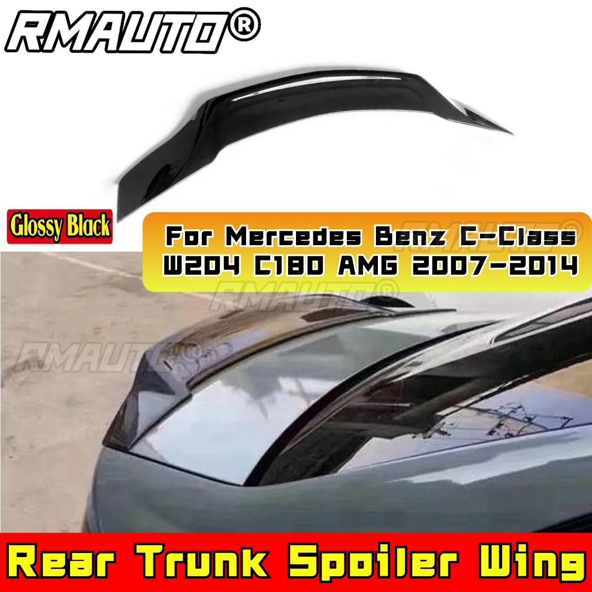 

Для Mercedes Benz C-Class W204 C180 AMG 2007-2014 задний спойлер багажника, крыло, спойлер на крышу, комплект кузова, автомобильные аксессуары