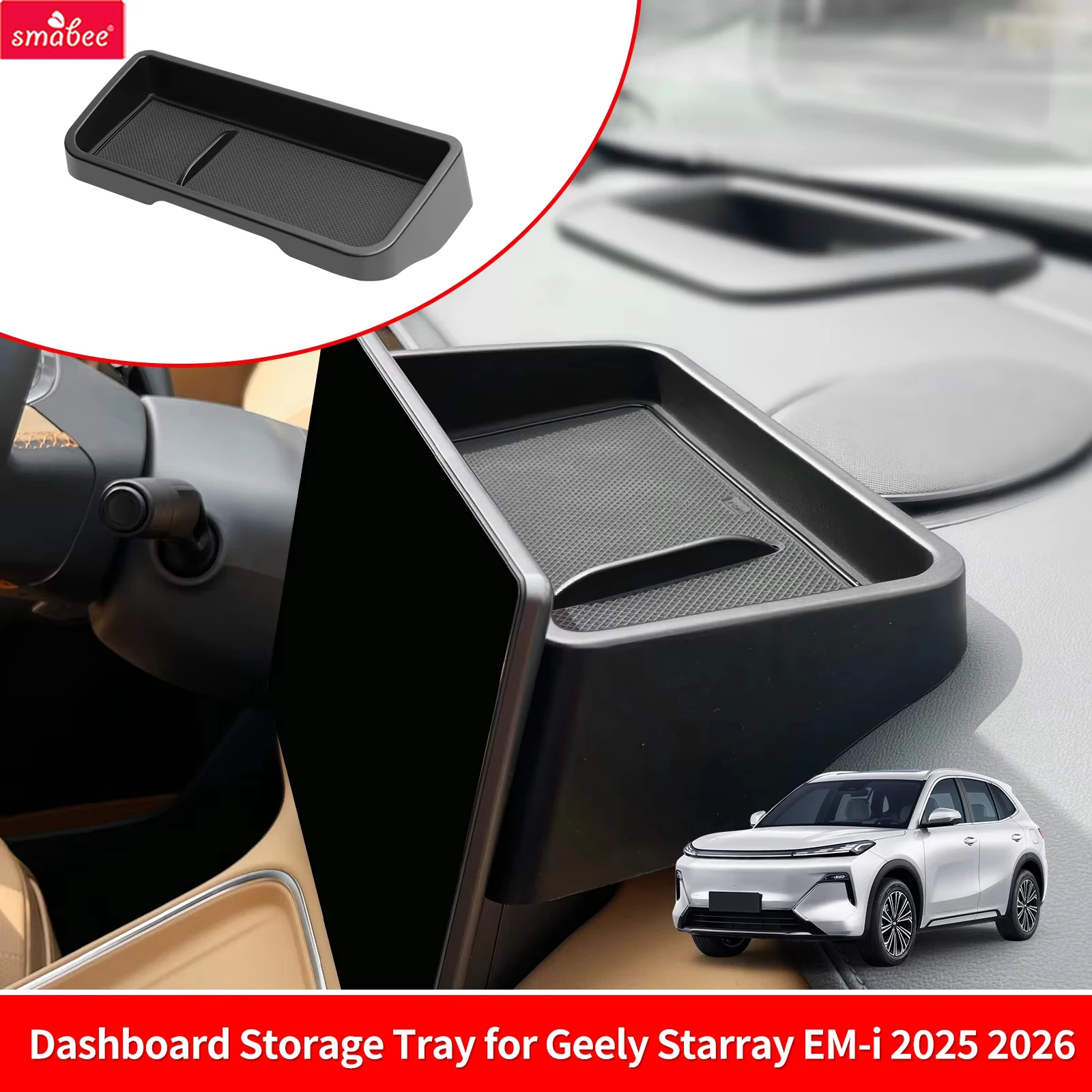 Smabee for Geely EX5 EM-i (Not Fit EV) 2025 2026 Car Dashboard Behind Screen Storage Box Accessories Organizer Tidying ABS