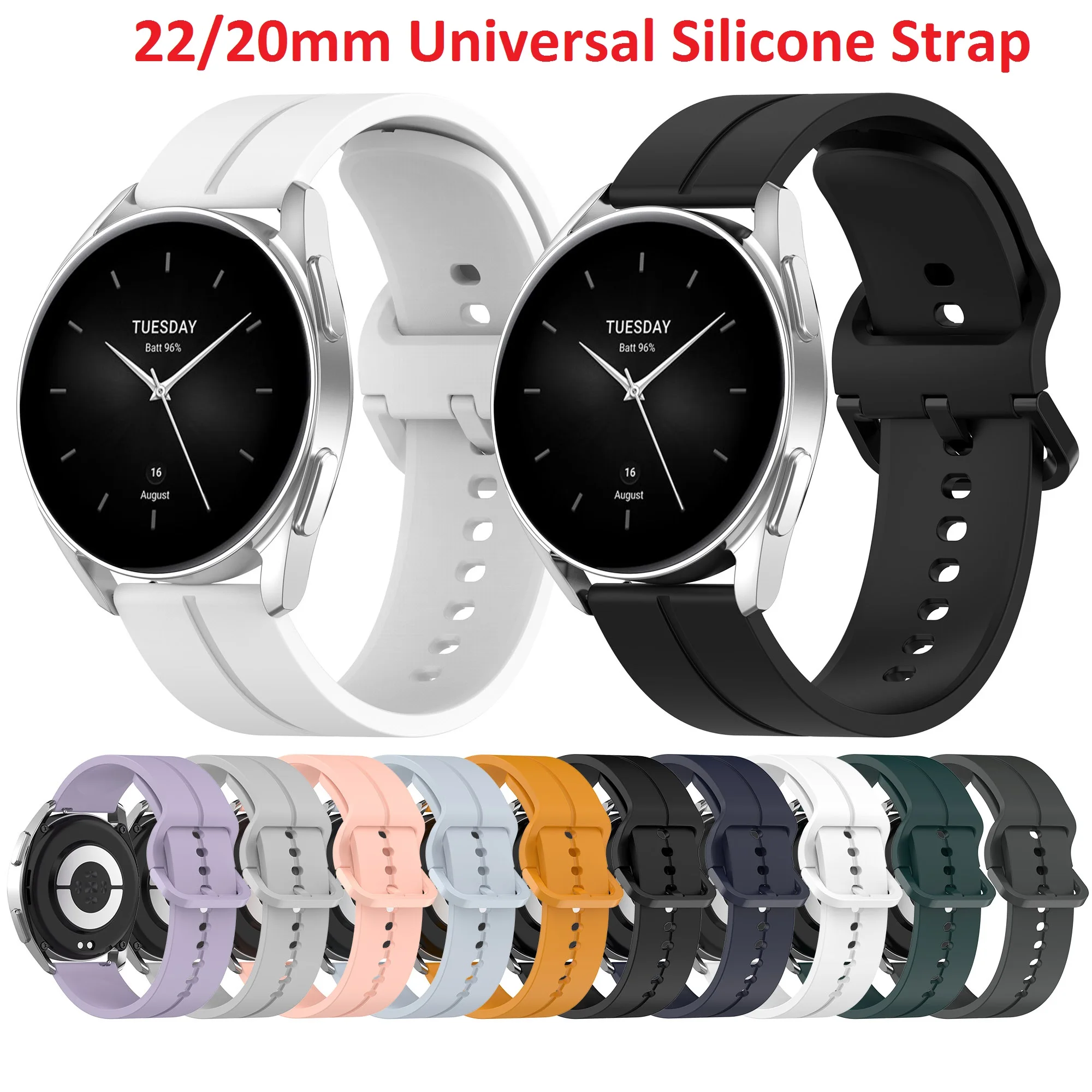 

22/20mm Universal Watchstrap Band For Samsung Galaxy Watch 5 4 3 For Huawei watch GT3 GT2 42mm for Garmin Venu for Huami Amazfit