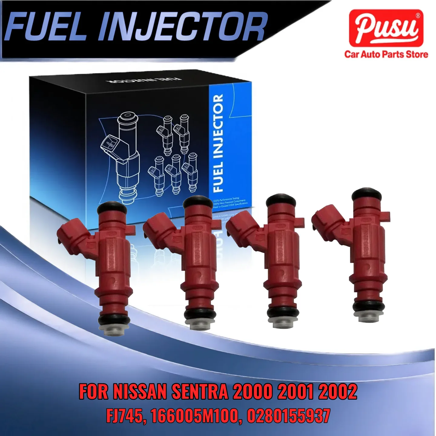 

4X Auto Injector For Nissan Sentra 18L L4 DOHC 166005M100 0280155937 FJ745