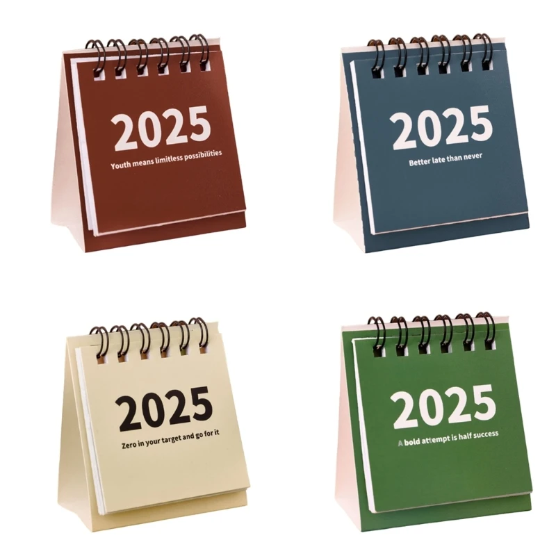 Pack of 10 Simple Desk Calendar for 2025, Monthly Calendars, Easy Carry Size