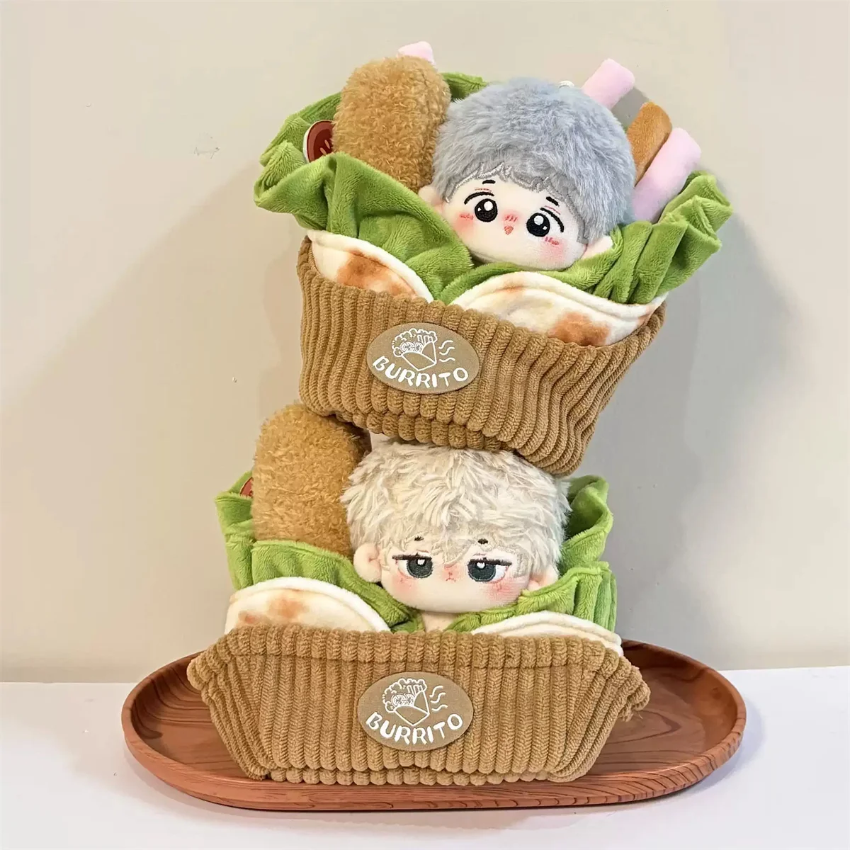 Kpop ídolo pelúcia comida boneca cama sanduíche traje para pelúcia plushie pelúcia 10cm 15cm boneca acessórios roupas de boneca dj apr