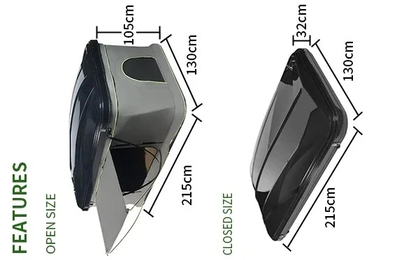 

New Arrival trailer car roof tent box aluminium roof top tent and awning camper clamshell