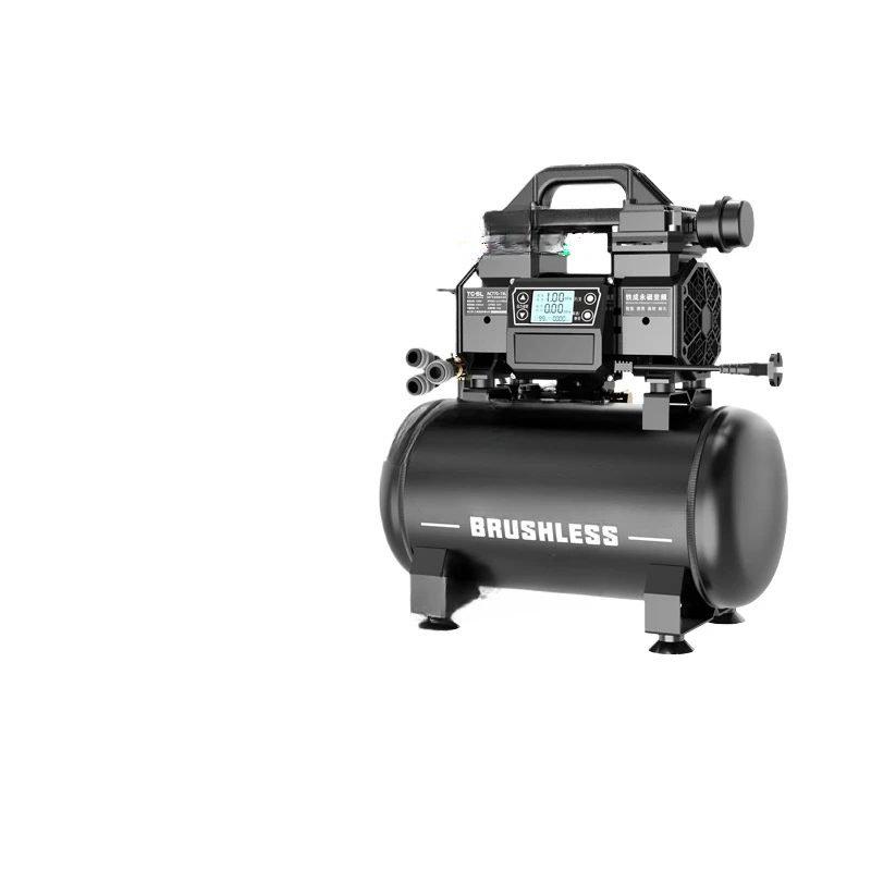 Frequency conversion air compressor 220V portable small oil-free silent woodworking paint high pressure air compressor