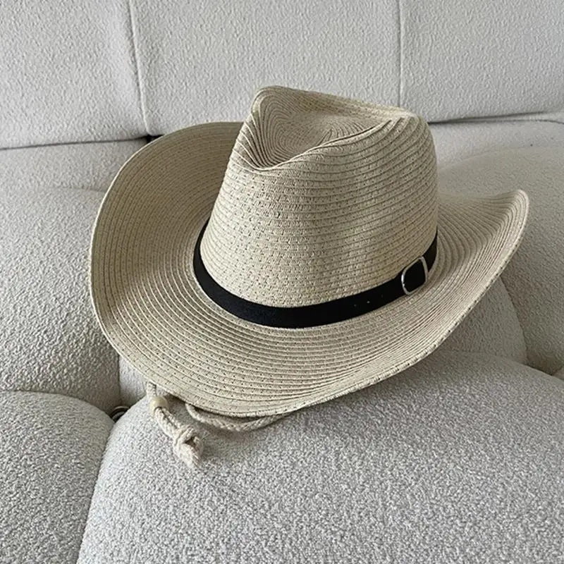 قبعات رعاة البقر 652F مع قبعة حبل الرياح للنساء قبعات دلو مع حافة فيدوراس #2