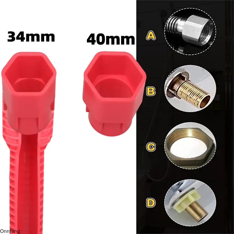 8 In 1 Flume Wrench Anti-slip Kitchen Sink Repair Tools Bathroom Faucet Assembly Key Plumbing Installation Wrench