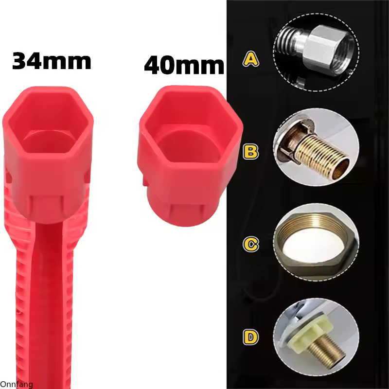 8 In 1 Flume Wrench Anti-slip Kitchen Sink Repair Tools Bathroom Faucet Assembly Key Plumbing Installation Wrench - Image 3