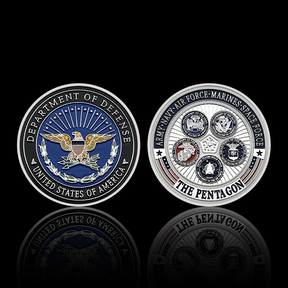 Silver Plated US U.s Department of Defense Pentagon Commemorative Coin Collectibles Souvenir Military Challenge Coin replica