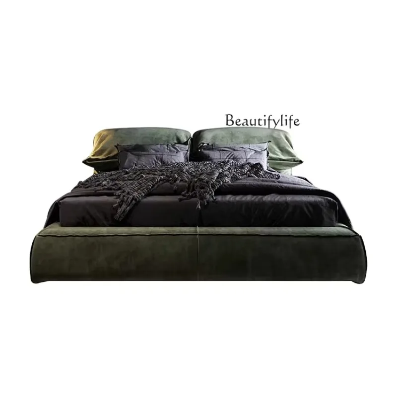 X36 Italian Minimalist Technology Fabric Bed Modern Light Luxury Soft Bag Double Bed Nordic Master Bedroom Marriage Bed