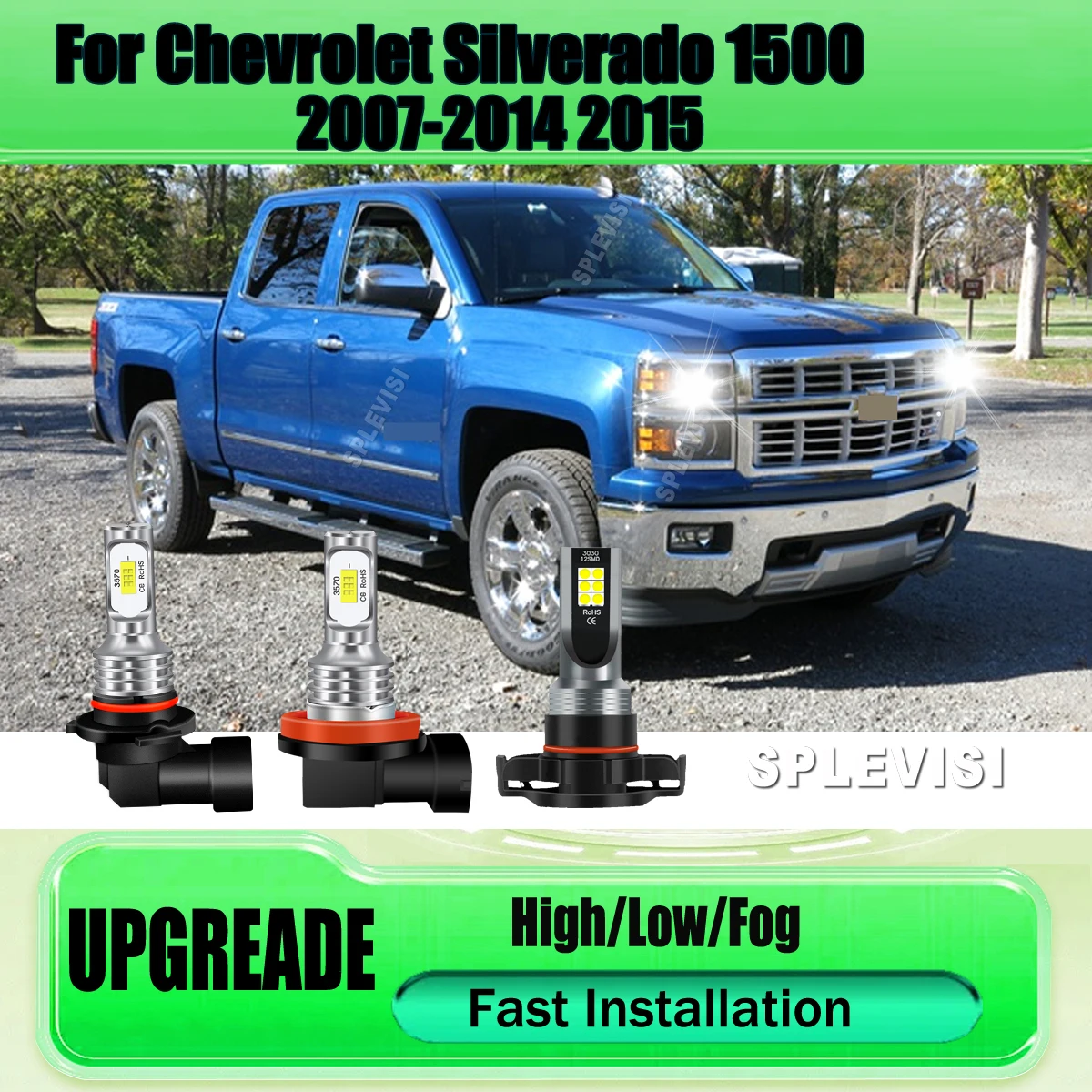 

LED Headlight Foglights -Upgraded Your Night Drives For Chevrolet Silverado 1500 2007 2008 2009 2010 2011 2012 2013 2014 2015