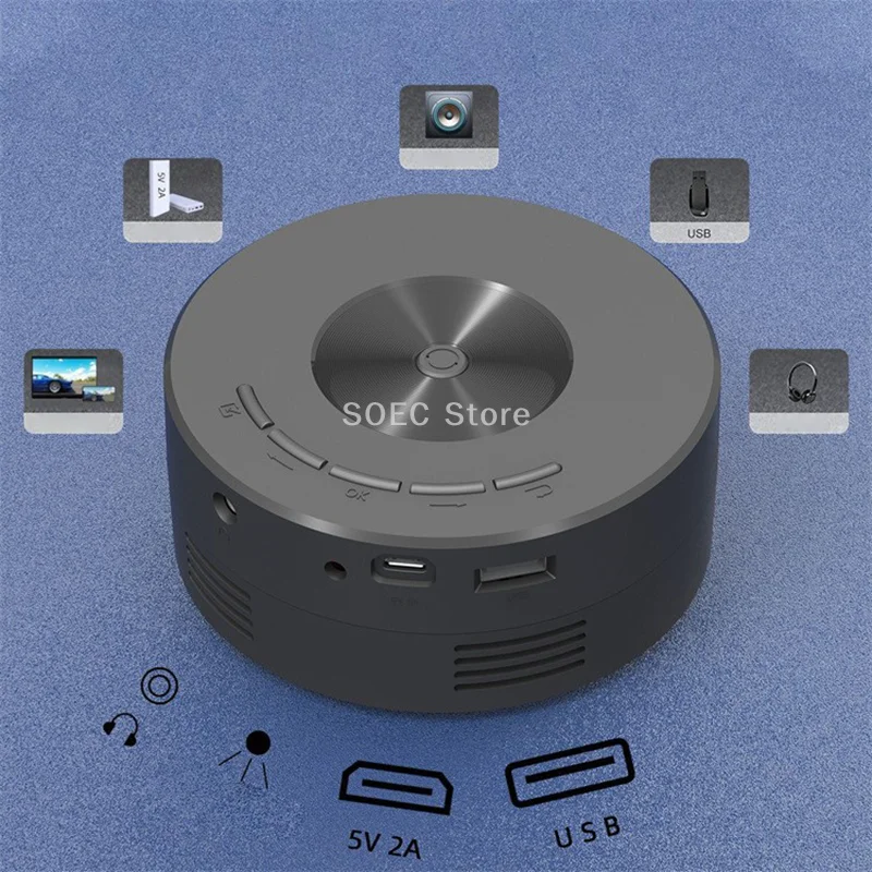 Mini YT200 Projector Home Micro Portable Outdoor Support 1080p Built In Speaker Mobile Phone Same Screen Projector Machine