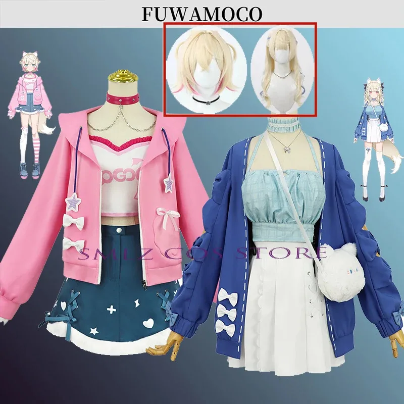 2025 11 Abyssgard Mococo أنيمي Vtuber Fuwawa تأثيري حلي Hololive EN جديد Fuwa Moco الزي البدلة شعر مستعار معطف على شكل فستان الحفلات