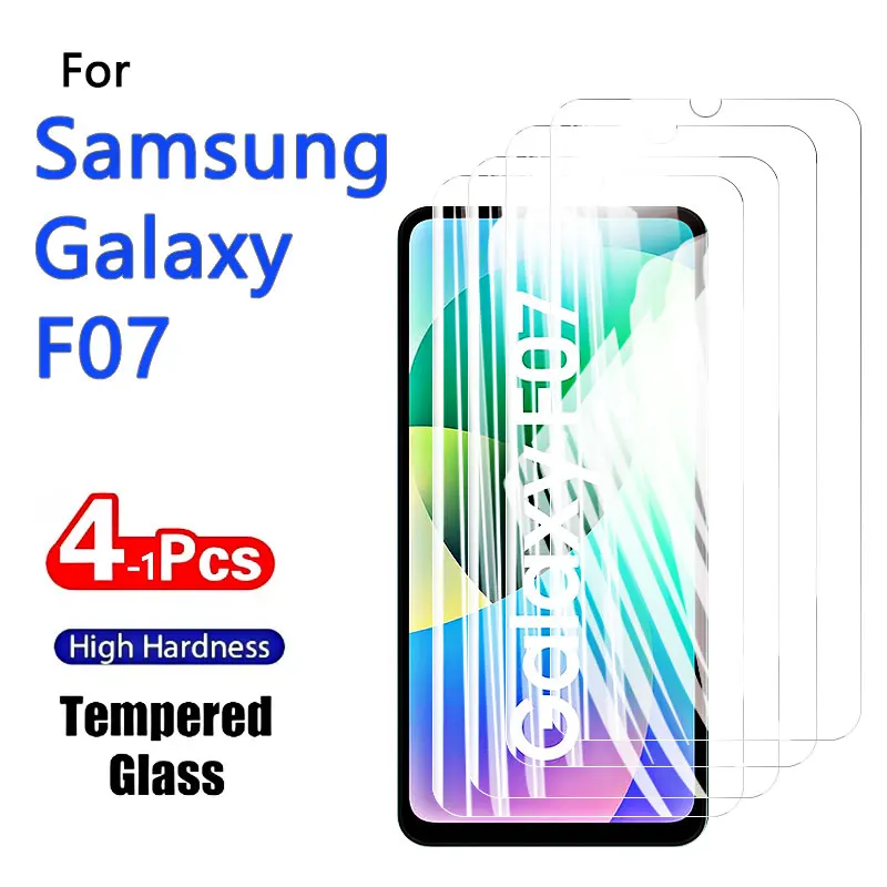 1-4PCS Screen Protector For Samsung Galaxy F07 F 07 Tempered Glass Crystal High Aluminum Anti Scratch Case Friendly Fingerprint