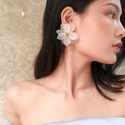 Kobiety dziewczęta koreański styl przesadne kolczyki kwiatowe Boutique eleganckie kolczyki roślinne biżuteria w stylu Vintage wesele kolczyk prezent