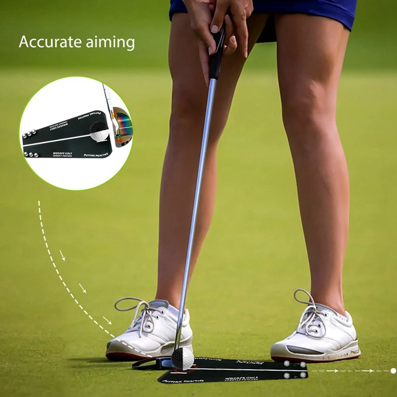 ELOS-WOSOFE portátil golfe putting espelho ferramentas de treinamento golfe putting alinhamento swing trainer prática reta auxílio de treinamento de golfe