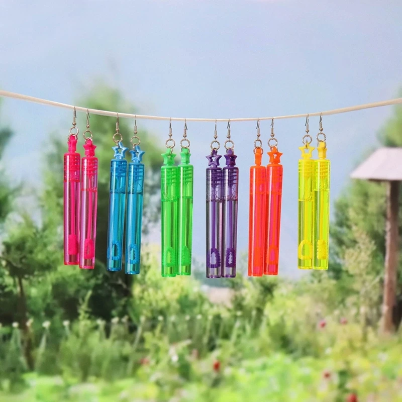 1 Pair Trendy Bubble Blower Earrings Bubble Blower Dangle Earrings Quirky Jewelry Funny Earrings Dropshipping