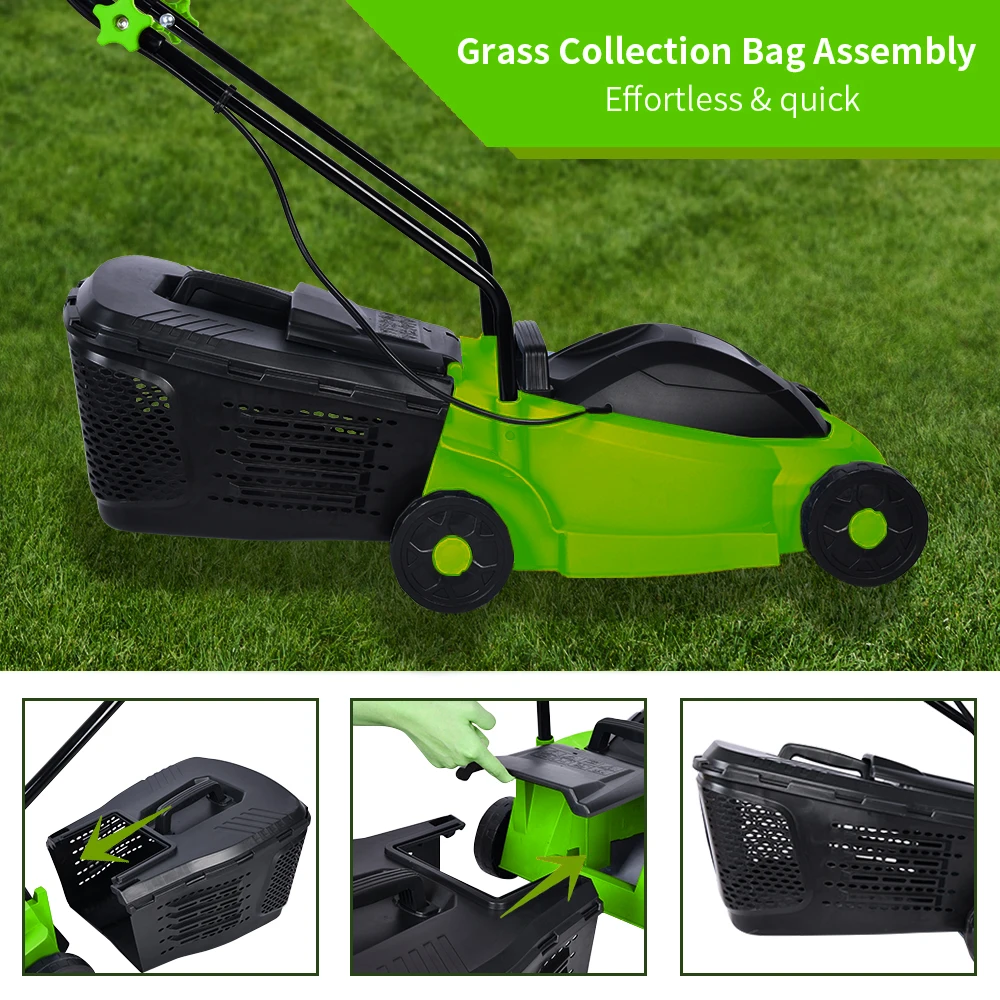 Vertak 1300W Portable Electric Lawn Mower Mini Household Grass Cutter DIY Grade for Home Use