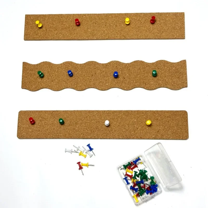 Hot-selling Self-adhesive Cork Strip 30*5cm Practical New Frameless Adhesive Cork Bulletin Board Strip Pushpin Cork Board