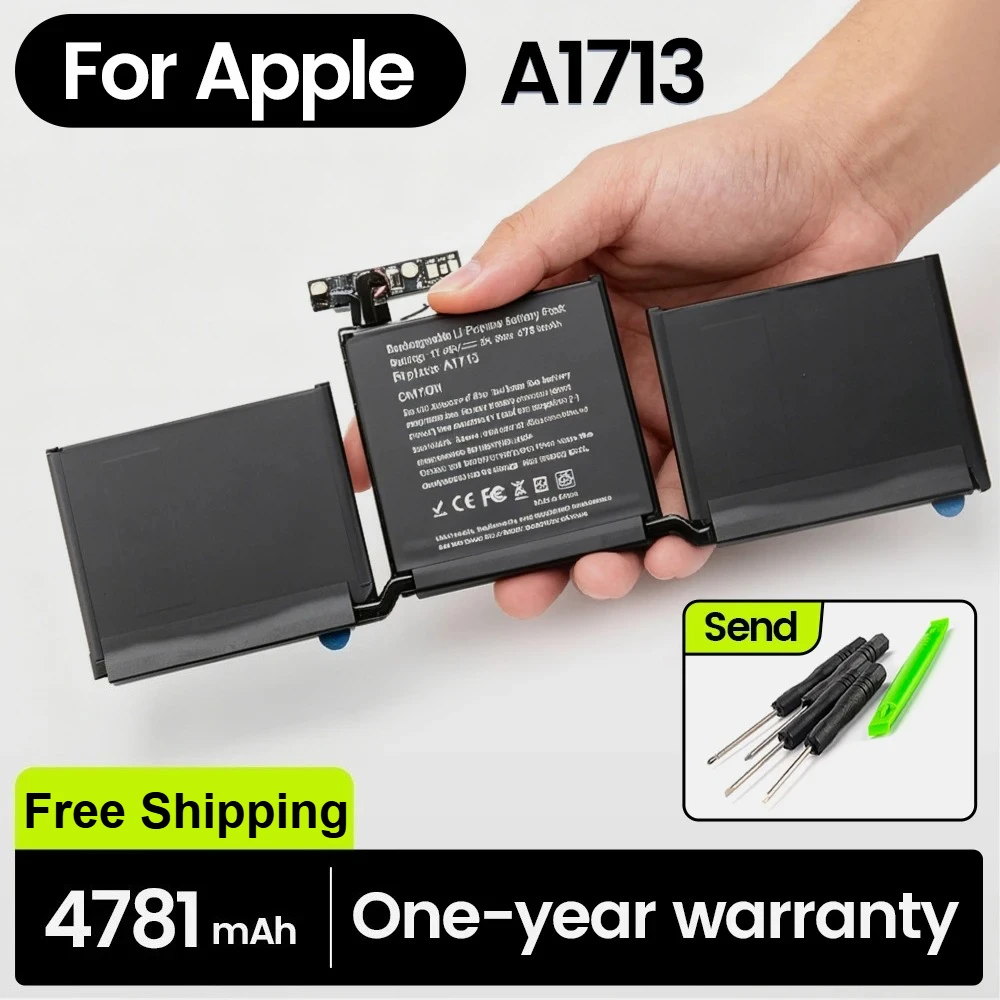 A1713 Laptop Battery for Apple MacBook Pro 13 Inch A1708 2016 MLL42CH/A MLL42LL/A MLL42 Notebook Batteries Akku