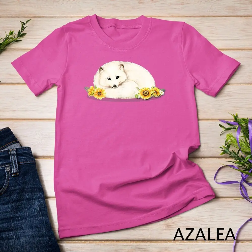 Arctic Fox Flower T-Shirt Unisex T-shirt