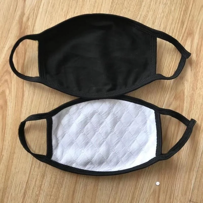 

Thiened Tee-Layer Cloth Face Mask Warm Windproof Protective Mask White Bla Cotton Material for Outdoor Environment