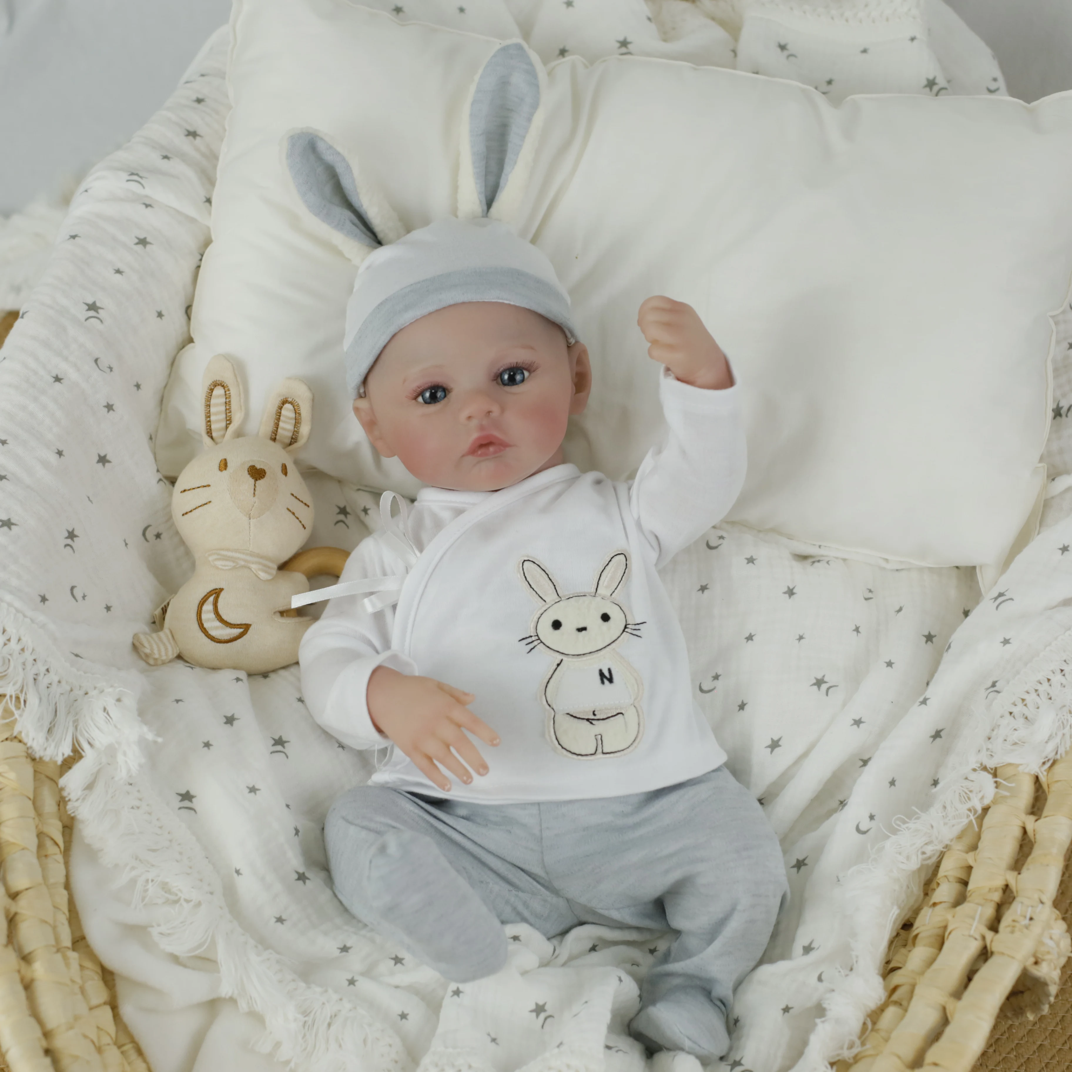 18 inch realistische herboren babypop tweeling weide full body siliconen vinyl al geschilderd collectible kunstpop speelgoed kerstcadeaus