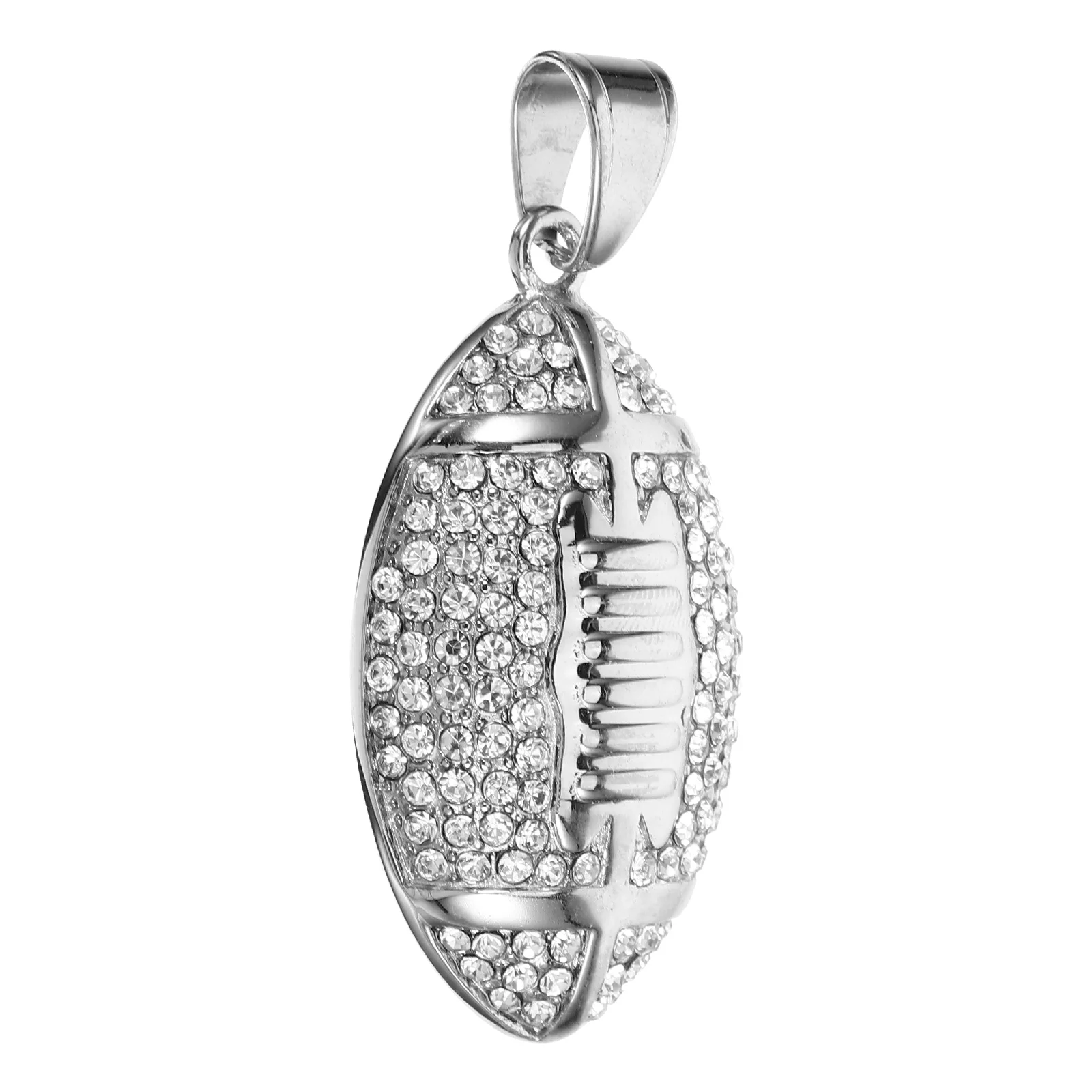 

Rugby Pendant Necklace Steel Gold Plated charms for Crafts Sports Ball Shaped Jewelry Making titanium steel single pendent safe