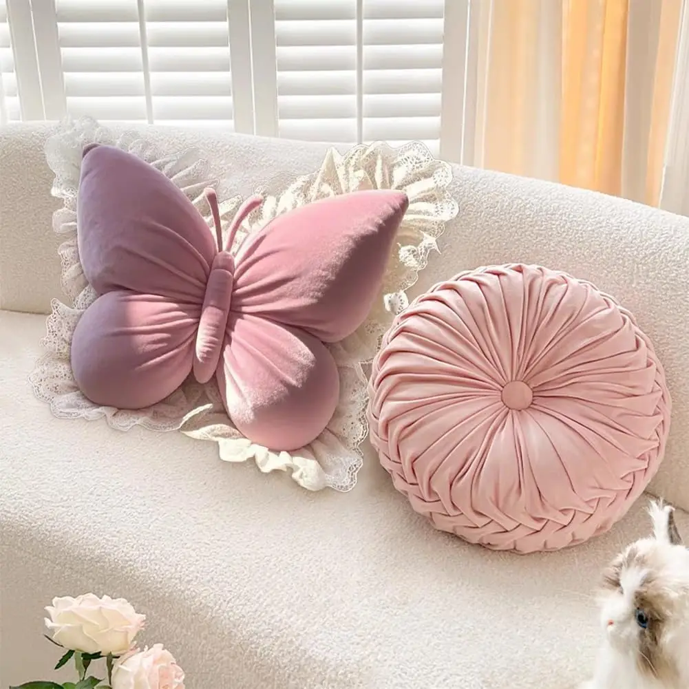 

Princess Ins Butterfly Office Pillow Special Home Decor Cushion for Bedroom Car Sofa Lace Design Bed Home Special Pillow