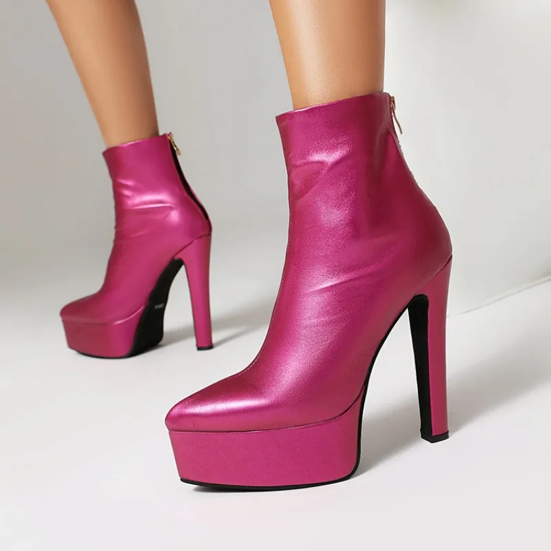 

Новые желто-синие короткие ботинки на молнии сзади, сексуальные модные непромокаемые ботильоны на платформе в европейском и американском стиле на высоком каблуке 15 см, размер 47