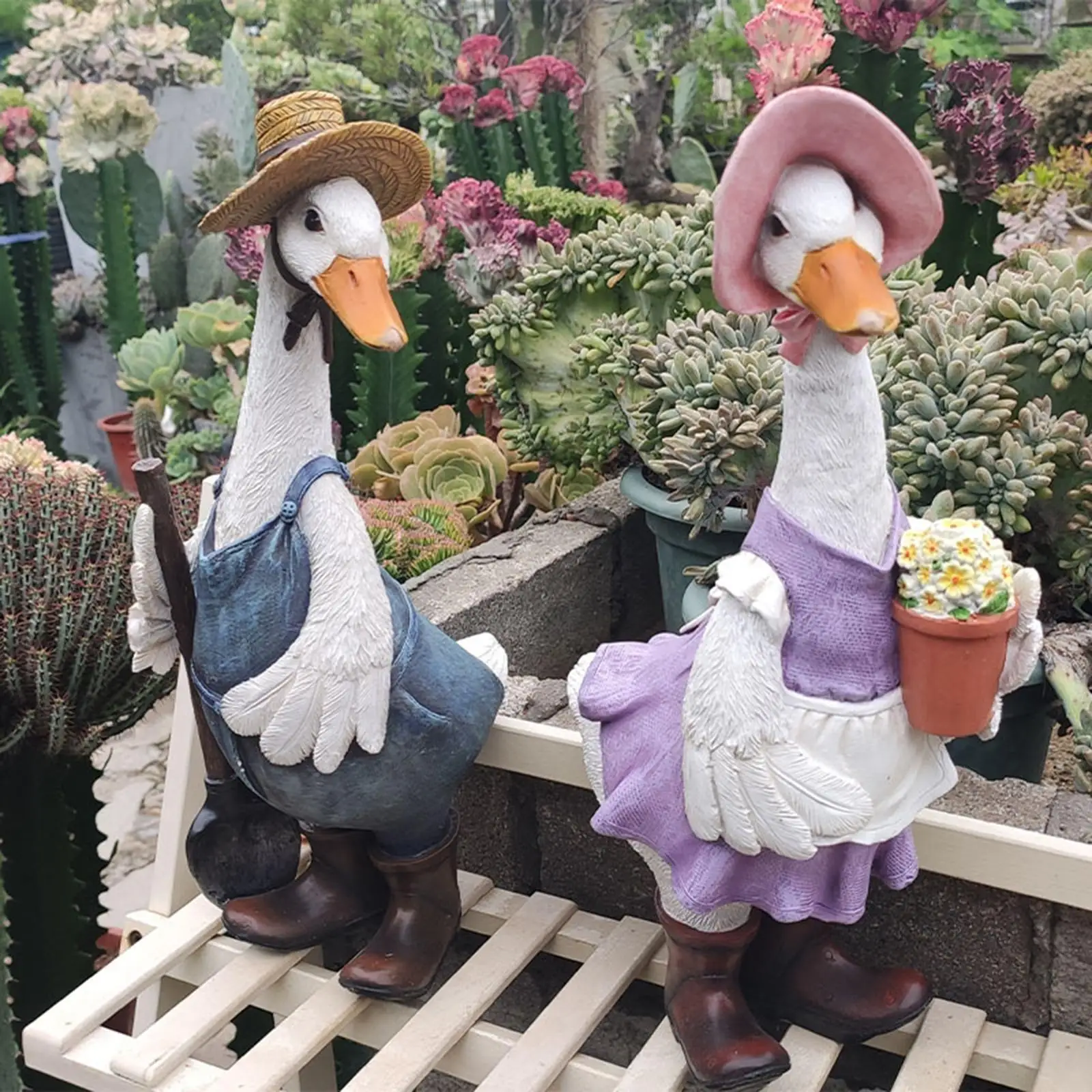 Lawn Decorative Figurine Mini Resin Duck Art Crafts for Pond Courtyard