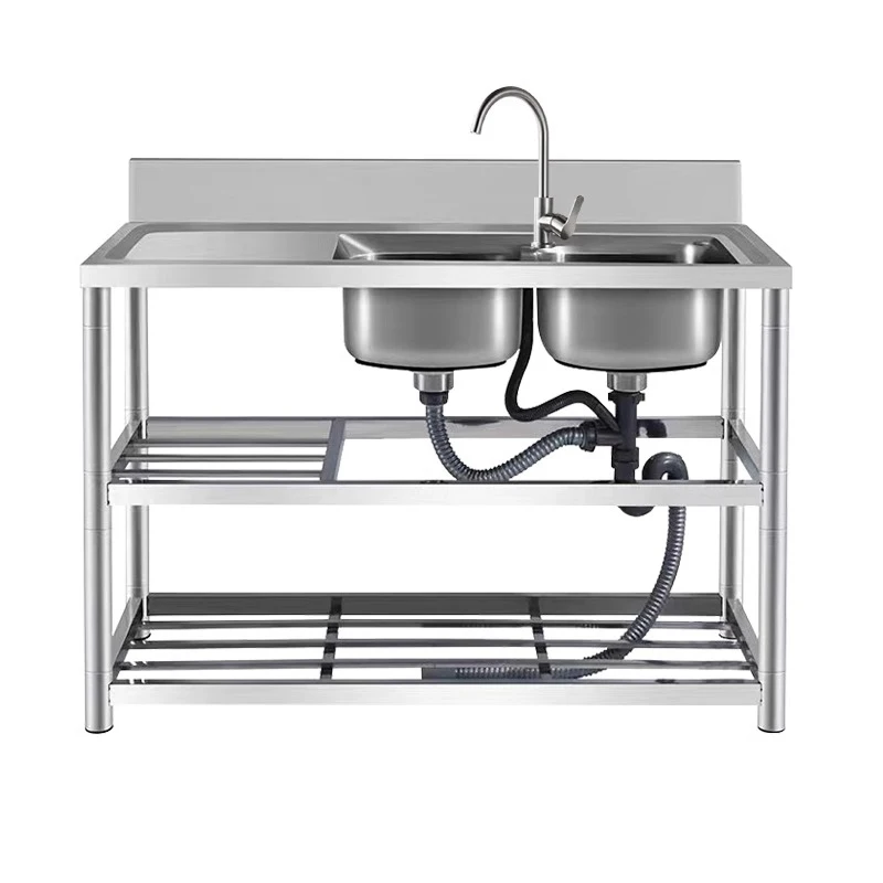 Compartment Stainless Steel Commercial Kitchen Sink Restaurant Utility Sink Dish Washing Disinfection Pool/Standing Rack
