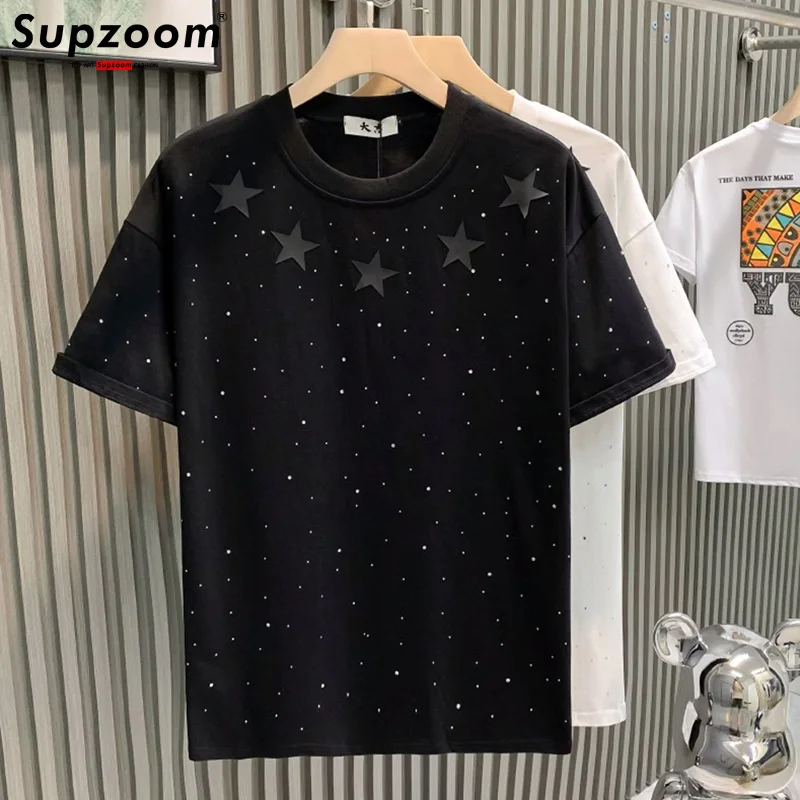 Supzoom New Arrival Summer Top Fashion Printed Neutral Short O-neck Casual Hip Hop Heavy Texture Cotton Ins Loose Men Tshirt