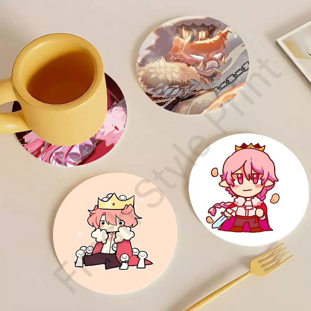 

T-Technoblade T-Techno Wooden Coasters 10cm Round Cosplay Fans Collect Friends Gifts