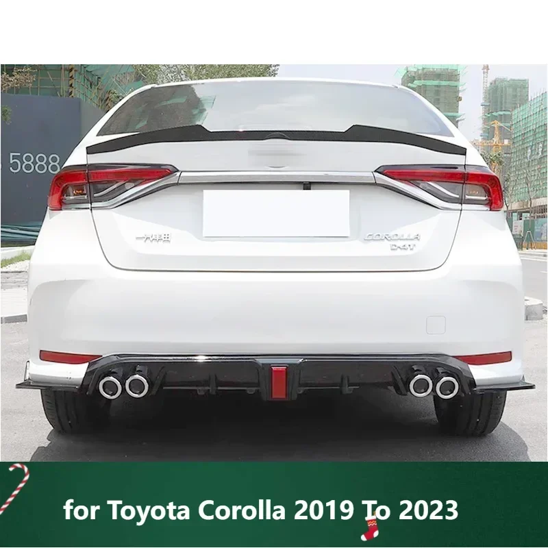 

New！ Carbon Paint Rear Diffuser for Toyota Corolla 2019 To 2023 Sedan Car Body Kit Lip Bumper Spoiler Plastic Saloon Splitter