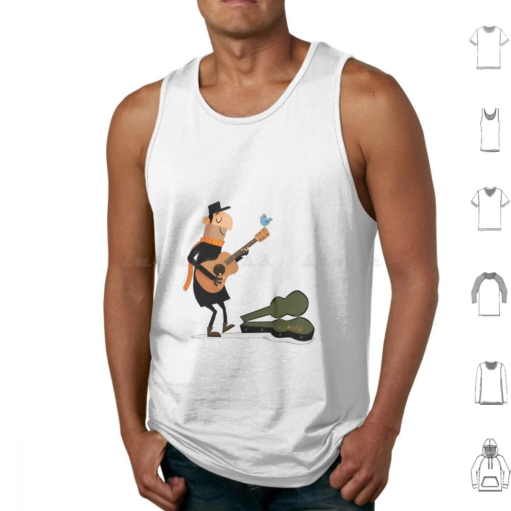 بوسكر تانك القمم طباعة القطن كول غير تقليدي رائع الموسيقى الغيتار الصوتية الغيتار باسكر #1