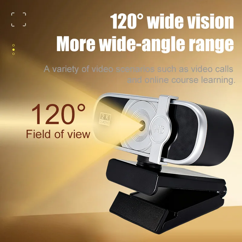 Live conference  business travel mini webcam, 4K/1080P HD at 30fps, built-in microphone, portable for video meetings and trips.