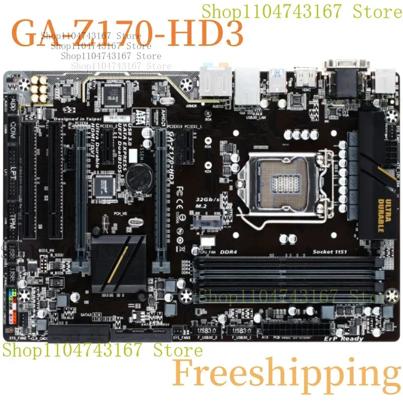 

Для материнской платы Gigabyte GA-Z170-HD3, материнская плата LGA 1151, DDR4, 100% протестирована, полностью работает