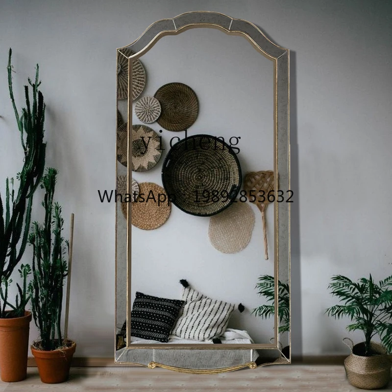UU  bedroom cloakroom retro dressing mirror living room wall decoration clothing store simple fitting mirror