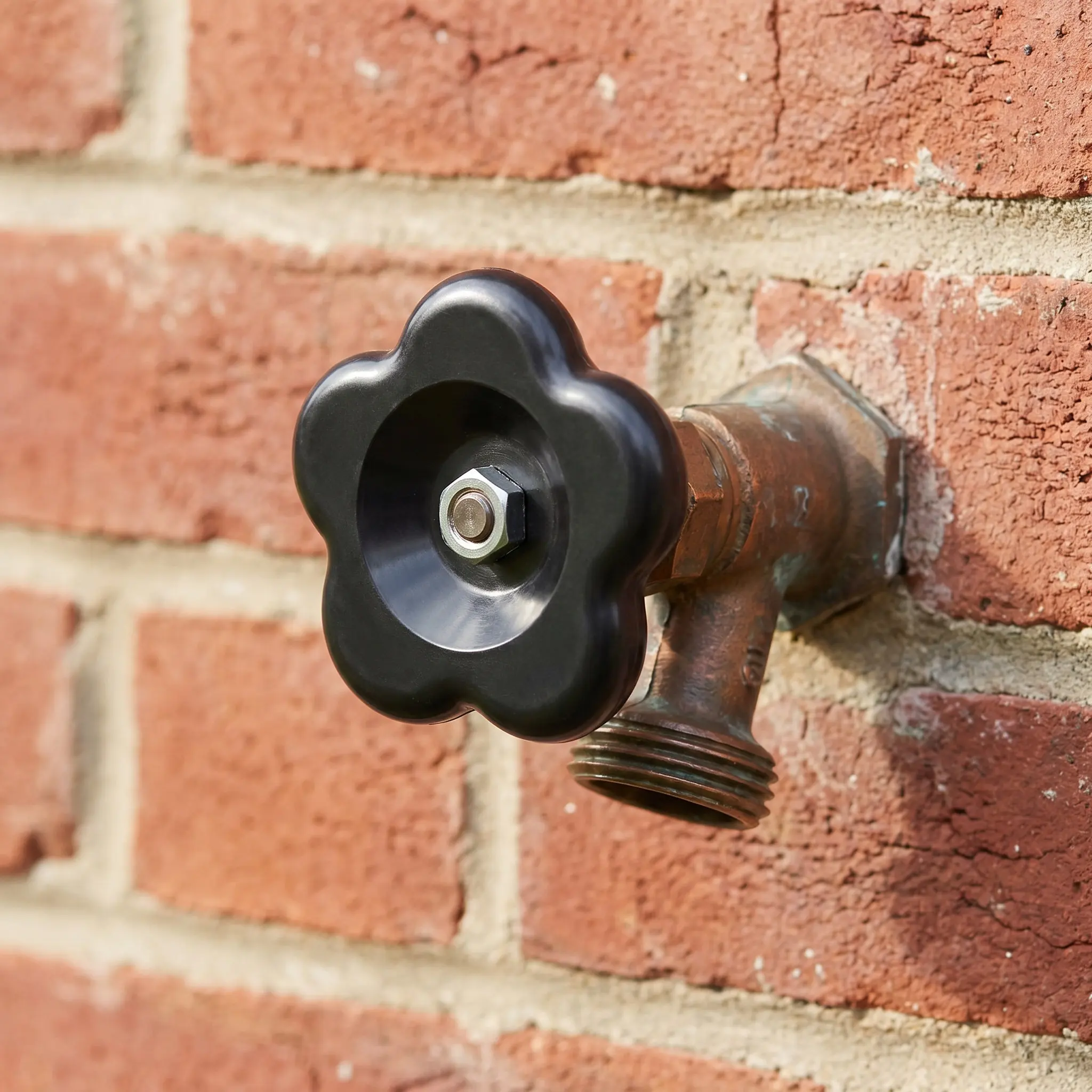 Valve Handwheel Bakelite Replacement Black Stem Water Handle Outdoor Faucet Spigot Handle Repair Butterfly Flower Design