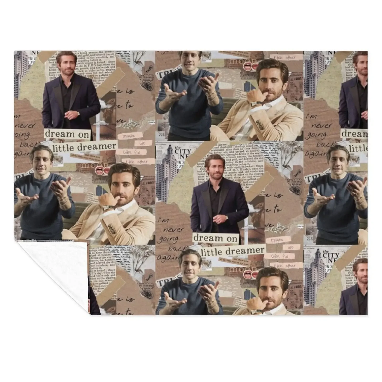

Jake Gyllenhaal photo collage Throw Blanket funny gift halloween Kid'S Thermal Blankets