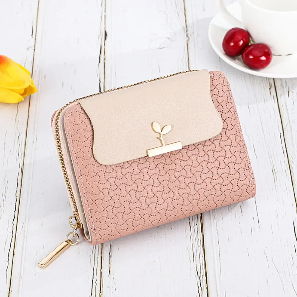 Japanese Style Small Fresh Clutch Bag Women's Zipper Wallet with Buckle Coin Purse with ID Window Cash Pouch Pocket Wallet