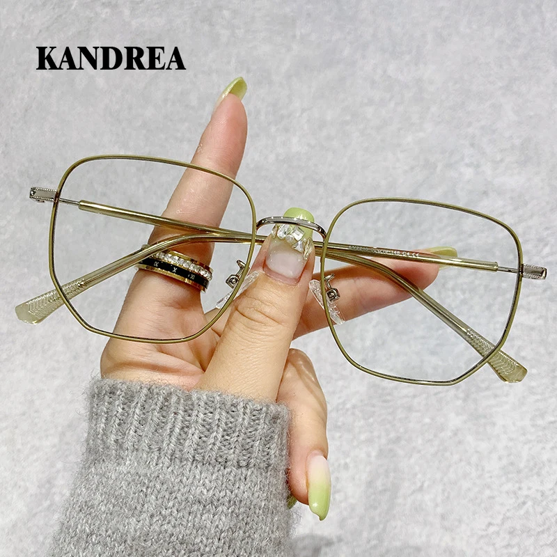 

KANDREA Women Metal Trendy Glasses Frame Myopia Anti-Blue Light Square Myopia Optical Eyeglasses Eyewear High Quality 2216