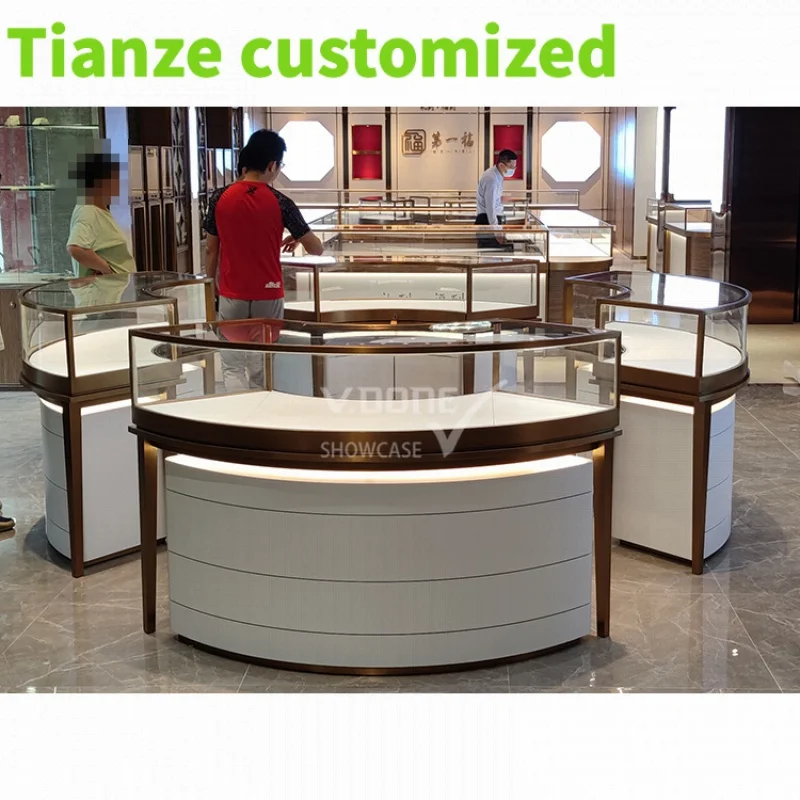 

Customized-Modern Stainless Steel whole store customized Jewelry Showcase Cabinet Jewellery Display Standing Counter store