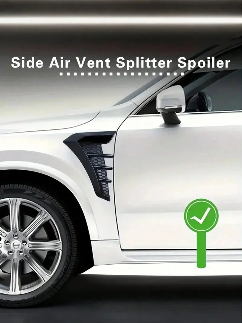 قطعتان من شارات تنفيس صب الجسم الجانبية ثلاثية الأبعاد من ألياف الكربون، ملصقات فتحة تهوية جانبية ذاتية اللصق - مناسبة عالمية #4