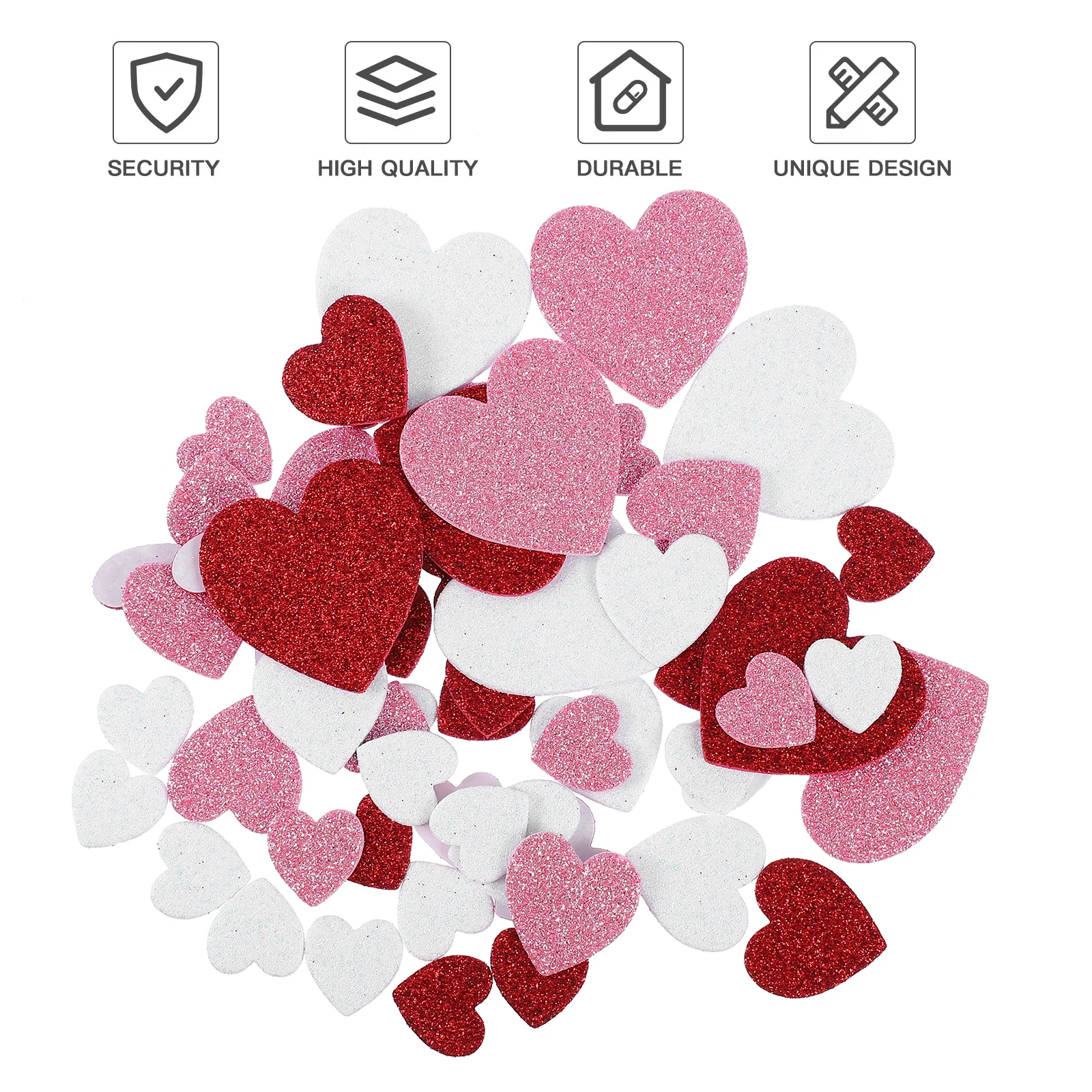 

300Pcs Heart Shape Eva Stickers Premium Self-Adhesive DIY Craft Decorative Valentine's Day Home Decor Little Heart