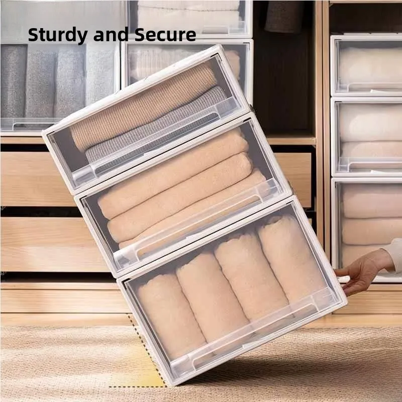 

Thiened Der pe Storage Box Wardrobe Underwear Organizer Large Capaci Clothes Storage Box Transparent Home Use