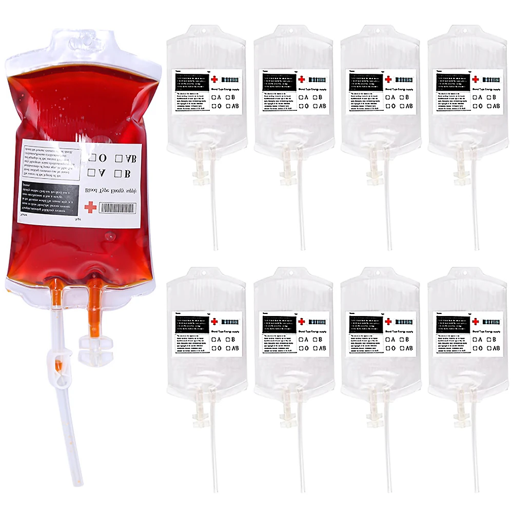 400ml Halloween Blood Bags Vampire Fake Blood Bags Food Grade Drink Bag Halloween Party Decorations Vampire Cosplay Horror Props