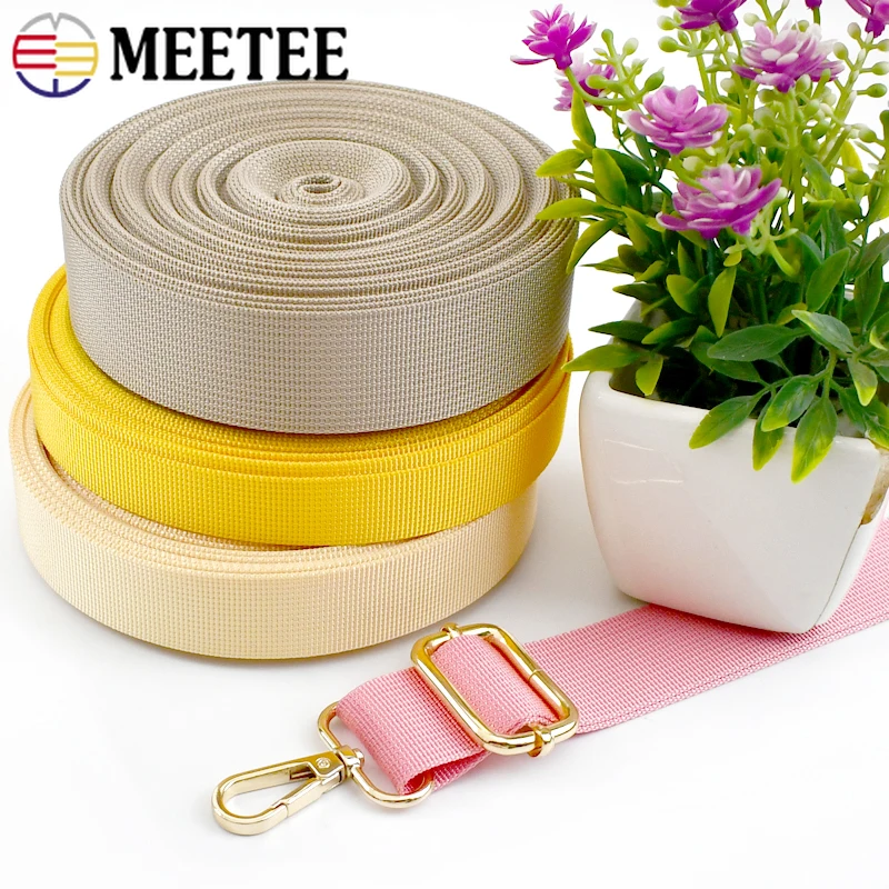 5Meters Meetee 20-50mm Nylon Webbing Backpack Strap Ribbon Band Canvas Safety Belt Sewing Bias Dog Collar Clothing Accessories