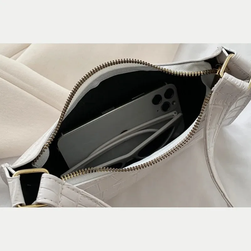 العصرية بولي PU حقائب يد جلدية للنساء أنيق منقوشة الإبط حقيبة ساع الإناث الصغيرة تحت الإبط محفظة الكتف bolso mujer #2